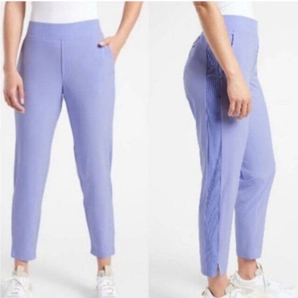 Athleta Women Brooklyn Ankle Pants Sz 8 Victorian Periwinkle Pull On Ankle Light